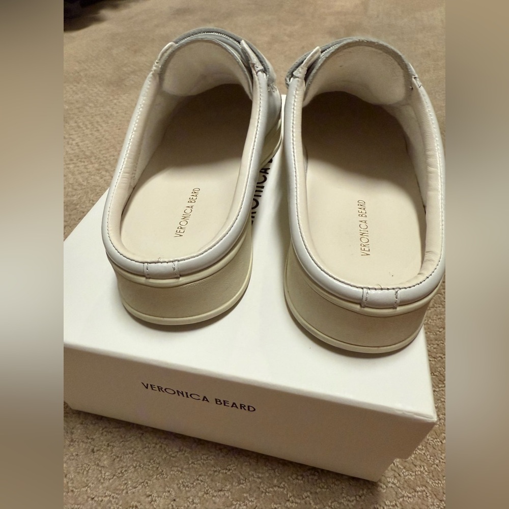 Veronica Beard Cream and Brown Velcro Sneakers - Picture 6 of 6